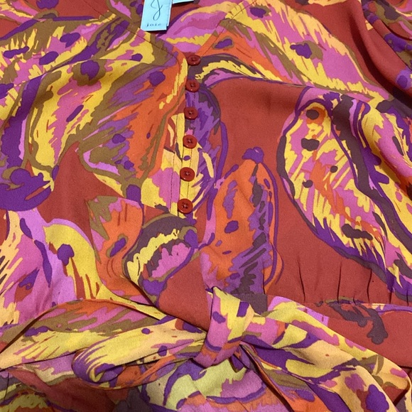 NWOT Joie Parsley Ballon VNeck Waits Tie Cropped Blouse Size M - Picture 11 of 12